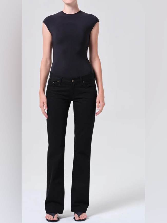 Agolde Low Rise Boot Black Denim Jeans Size 25 Nwot